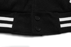 Black Grim Reaper Scull & Bones Leather Varsity Jacket