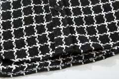 Black Checkerboard Curved Hem Overshirt