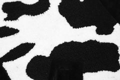 Black & White Animal Print Velour Zip Jacket