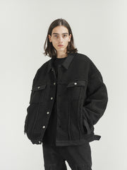 Black Sherpa Wool Work Jacket