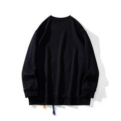 Black Bleeding Rainbow Thread Crew Sweatshirt