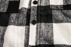Black & White Plaid Brushed Flannel Overshirt