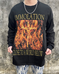 Immolation Vintage Print Black Long-Sleeve Tee