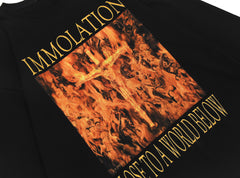 Immolation Vintage Print Black Long-Sleeve Tee