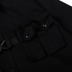 Black Multi Pocket & Snap Button-Up Shirt