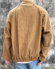Khaki Snap Button Corduroy Jacket