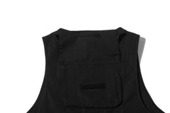 Black Reflective Tape Multi-Function Zip-Up Vest