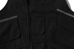 Black Reflective Tape Multi-Function Zip-Up Vest