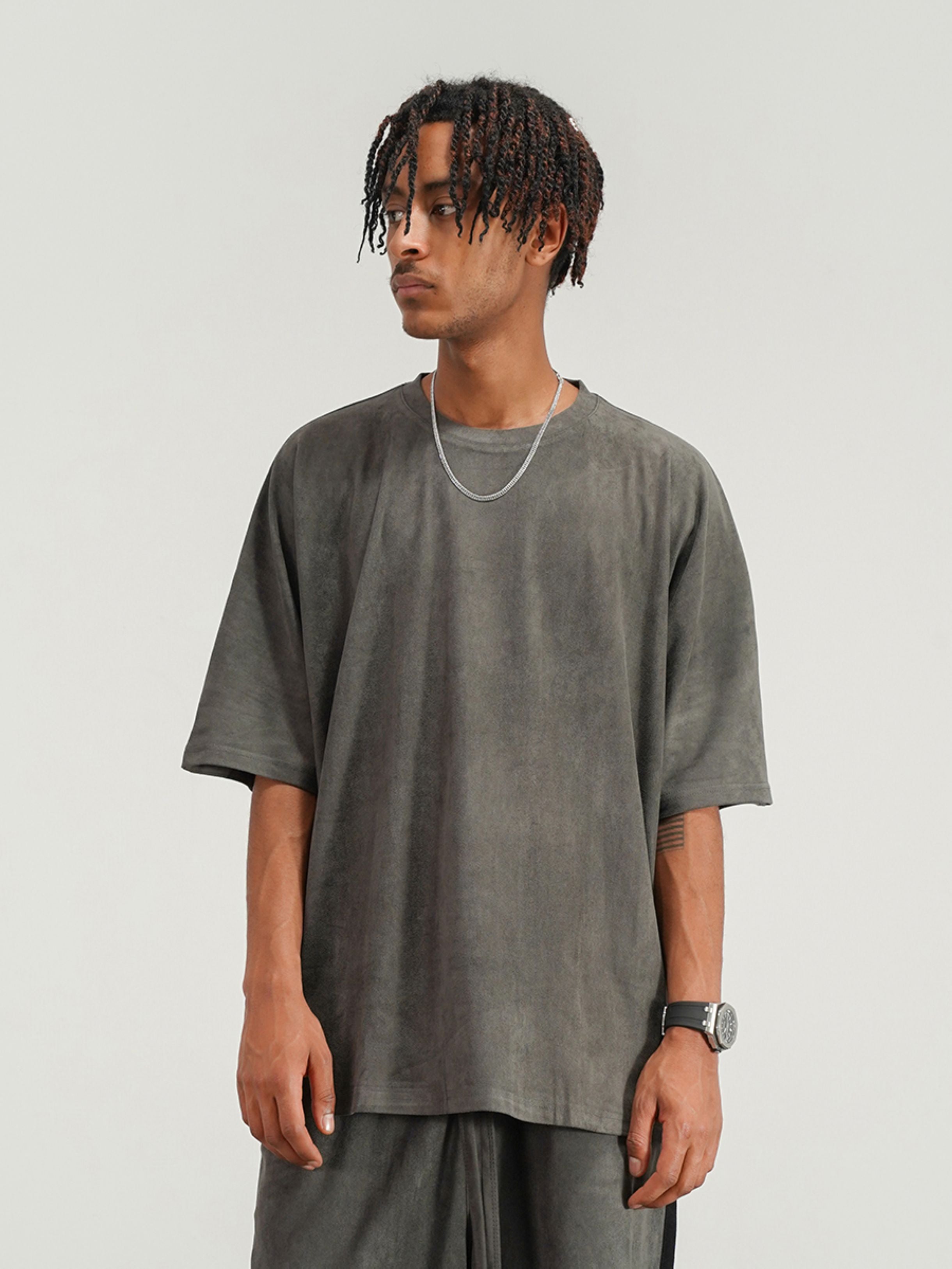 product Dark Grey Micro-Suede Tee – TWILLMKT