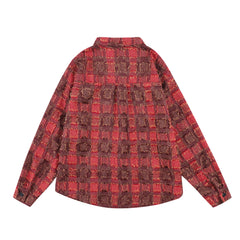 Red Raw Edge Flannel Overshirt