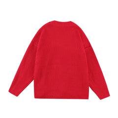 Red Dual Layer Denim & Knit Zip-Up Jacket