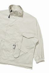 White Zip-Up Carabiner Clip Storm Jacket