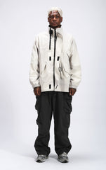 White Zip-Up Carabiner Clip Storm Jacket