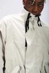 White Zip-Up Carabiner Clip Storm Jacket