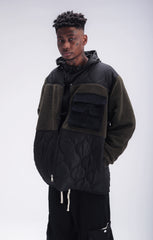 Black Dual Fabric Quilted Liner Jacket