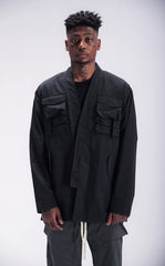 Black Multi-Pocket Lhamo Layering Shirt