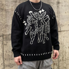 Black Angels Of Death Knit Crew Neck Sweatshirt