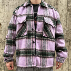 Purple Plaid Mohair Work Jacket