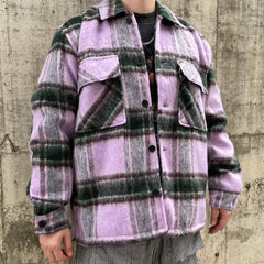 Purple Plaid Mohair Work Jacket