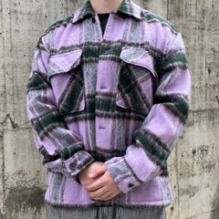 Purple Plaid Mohair Work Jacket