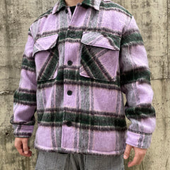 Purple Plaid Mohair Work Jacket