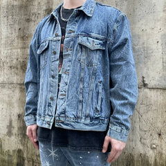 Blue Wrinkle Wash Trucker Denim Jacket