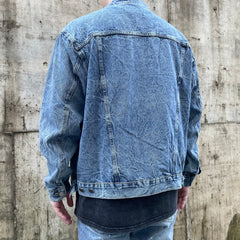 Blue Wrinkle Wash Trucker Denim Jacket