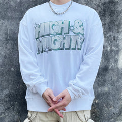 White High & Mighty Rhinestone Crew Sweatshirt