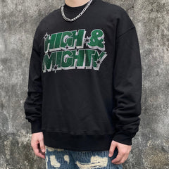 Black High & Mighty Rhinestone Crew Sweatshirt