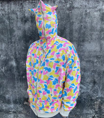 Cotton Candy Devil Camo Horns Full Zip-Up Hoodie