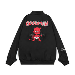 Black Good Life Lil Devil Patch Nylon Bomber Jacket