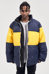 Color Block Reversible Nylon Puffer Jacket