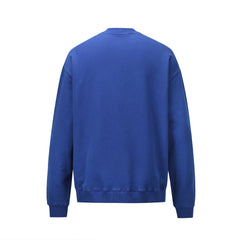 Blue Knit Crew Neck Sweatshirt