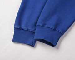 Blue Knit Crew Neck Sweatshirt