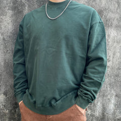 Hunter Green Knit Crew Neck Sweatshirt