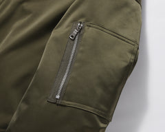 Army Green MA-1 Nylon Quilted Bomber Jacket