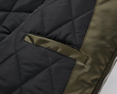 Army Green MA-1 Nylon Quilted Bomber Jacket