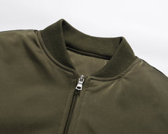 Army Green MA-1 Nylon Quilted Bomber Jacket
