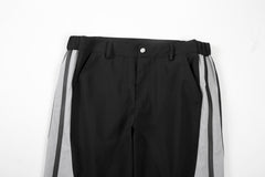 Black & Grey Side Rubber Zip Pants