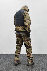 Camo Waterproof Side Rubber Zip & Snap Cargo Tactical Pants