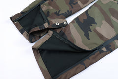 Camo Waterproof Side Rubber Zip & Snap Cargo Tactical Pants