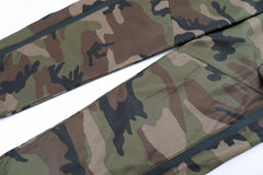 Camo Waterproof Side Rubber Zip & Snap Cargo Tactical Pants