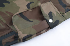 Camo Waterproof Side Rubber Zip & Snap Cargo Tactical Pants