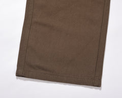 Brown Army Strap Multi-Pocket Cargo Twill Pants