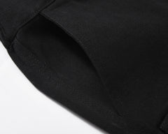 Black Multi Snap Pocket & Leg Rivet Twill Pants