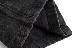 Black Vintage Wash Multi Cargo Pocket & Strap Straight Leg Denim