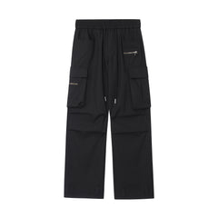 Black Multi Zip Pocket Utility Cargo Pants