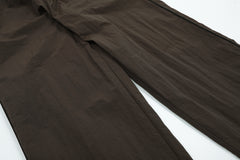 Brown & Black Toggle Waistband Wide Leg Track Pants