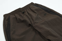 Brown & Black Toggle Waistband Wide Leg Track Pants