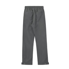 Dark Grey Front Flap Pocket Snap Leg Pants